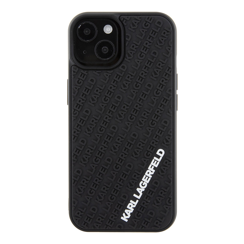 Case for Apple iPhone 15, Karl Lagerfeld, 3D Rubber Multi Logo, Black