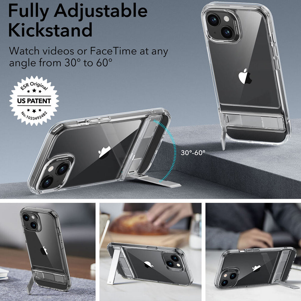 Étui pour Apple iPhone 15 Plus, ESR, Air Shield Boost Kickstand, Transparent