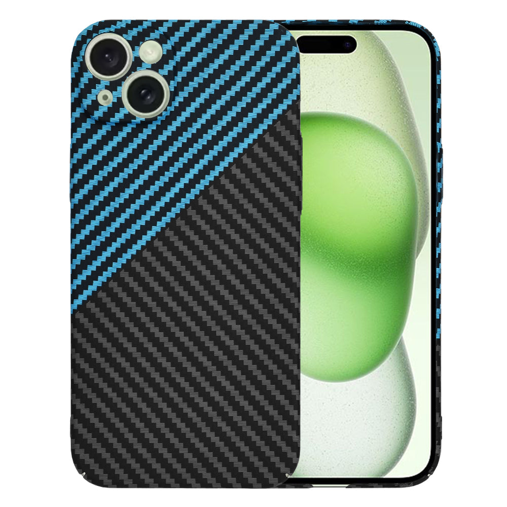 Coque pour Apple iPhone 15 Plus, Techsuit, Carbonite FiberShell, Noir Bleu