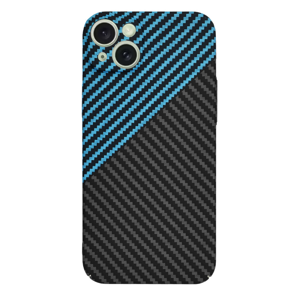 Coque pour Apple iPhone 15 Plus, Techsuit, Carbonite FiberShell, Noir Bleu