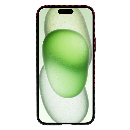 Coque pour Apple iPhone 15 Plus, Techsuit, Carbonite FiberShell, Noir Rouge
