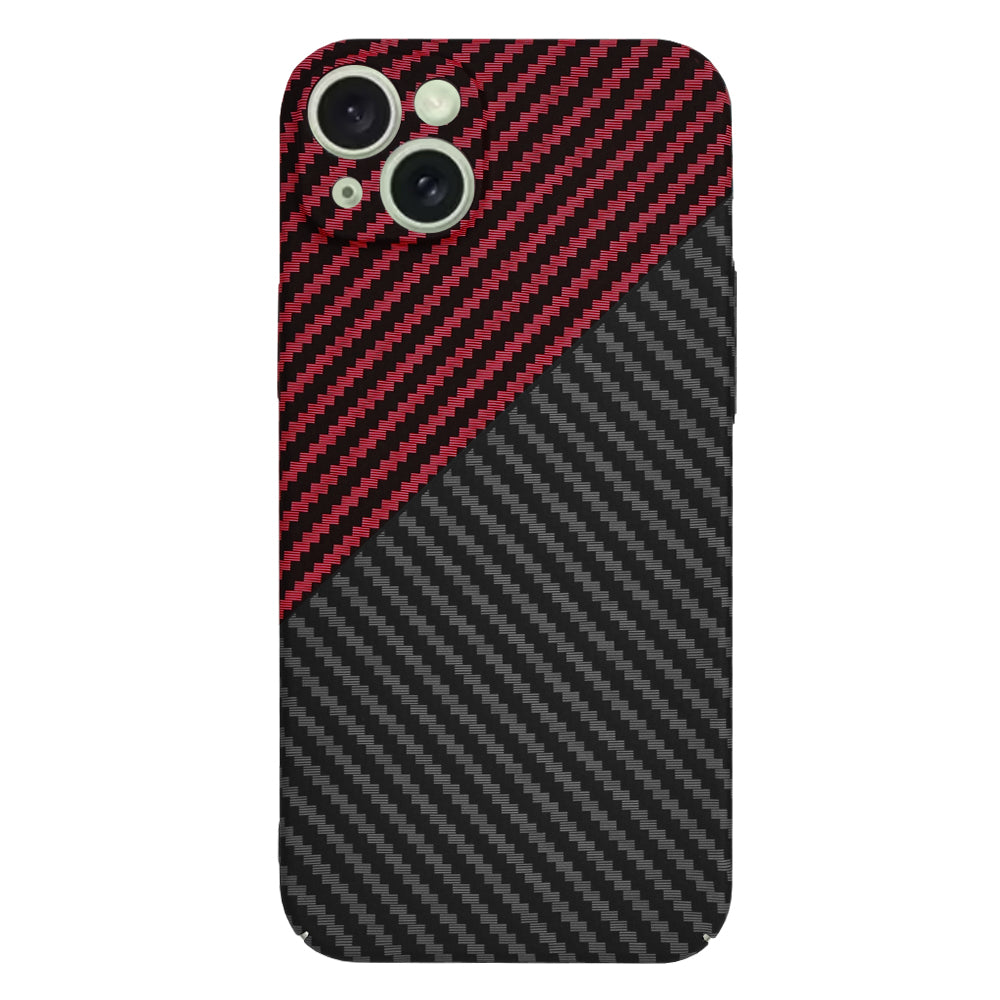 Coque pour Apple iPhone 15 Plus, Techsuit, Carbonite FiberShell, Noir Rouge