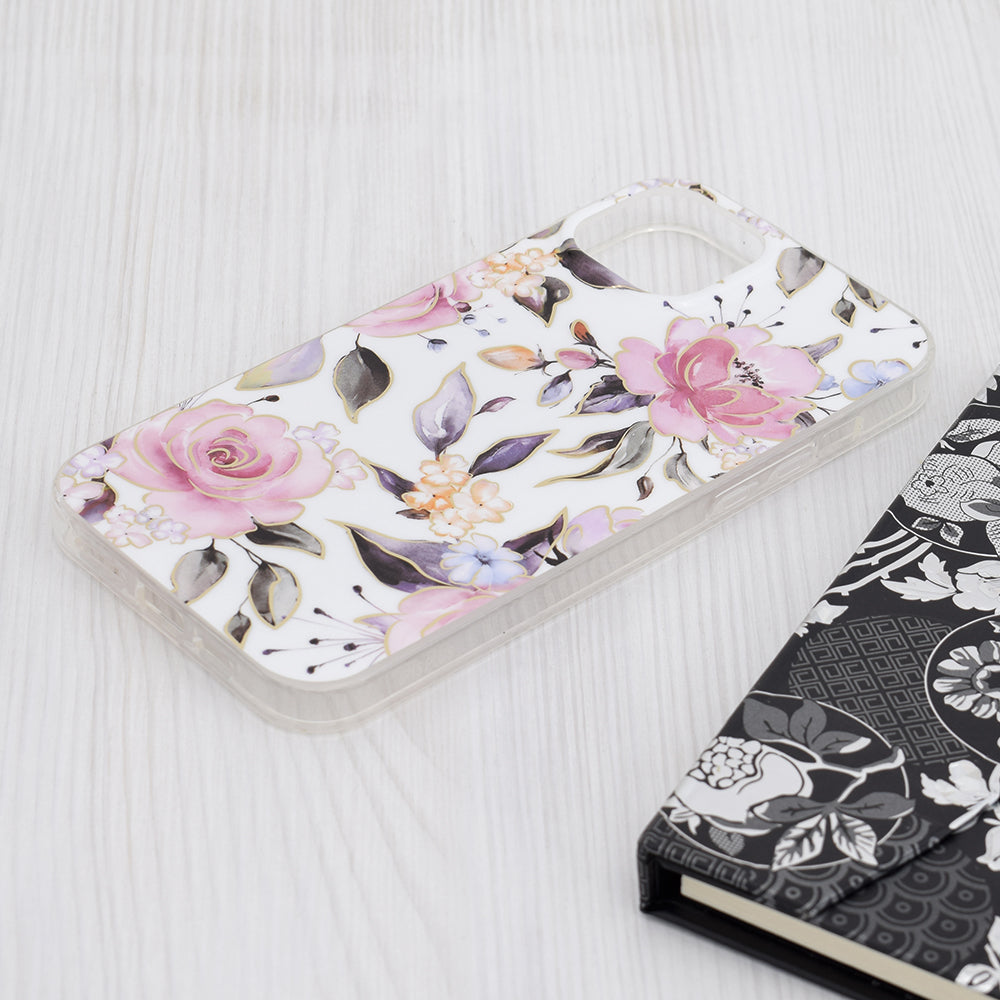 Coque pour Apple iPhone 15 Plus, Techsuit, Marble, Blanche