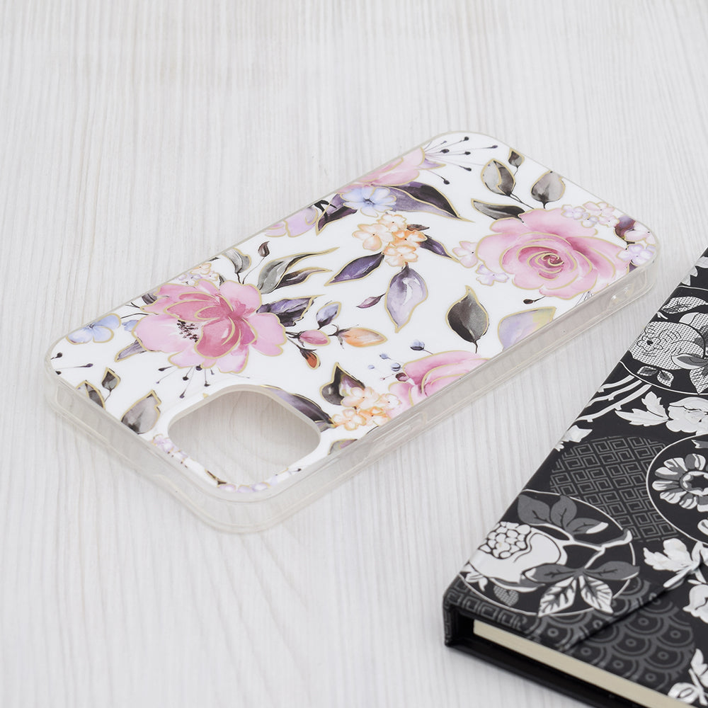 Coque pour Apple iPhone 15 Plus, Techsuit, Marble, Blanche