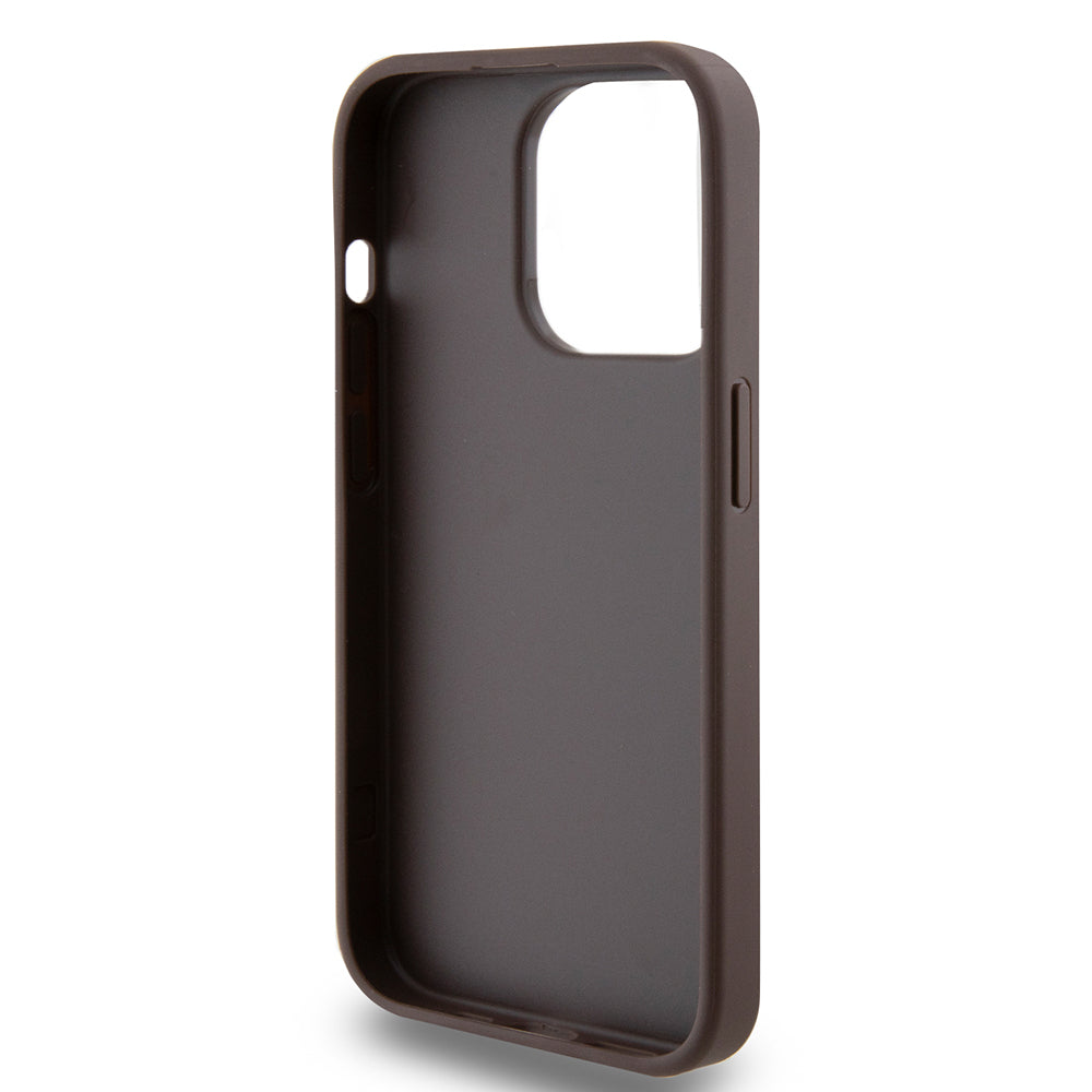 Case for Apple iPhone 15 Pro, Guess, 4G Metal Gold Logo, Brown