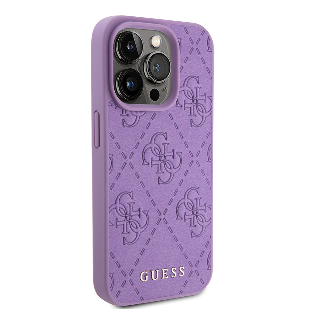 Case for Apple iPhone 15 Pro, Guess, 4G Stamped, Light Purple