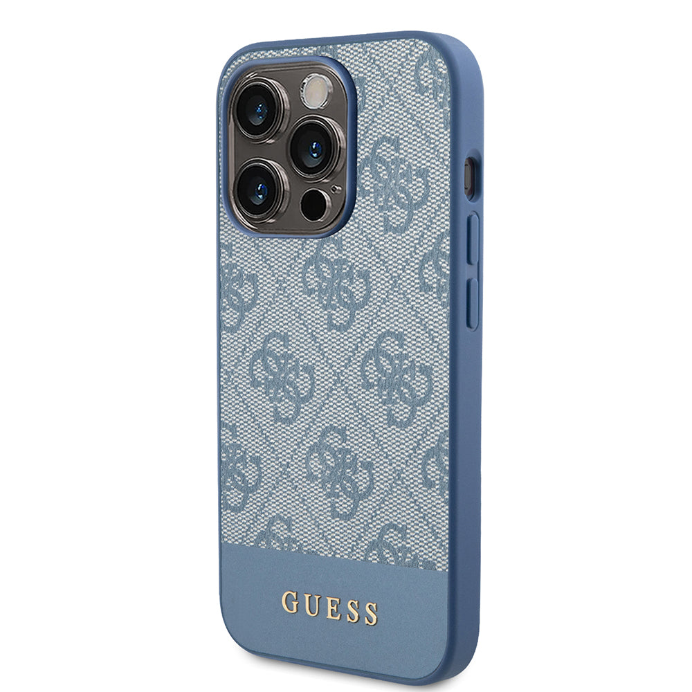 Étui pour Apple iPhone 15 Pro, Guess, 4G Stripe, Bleu