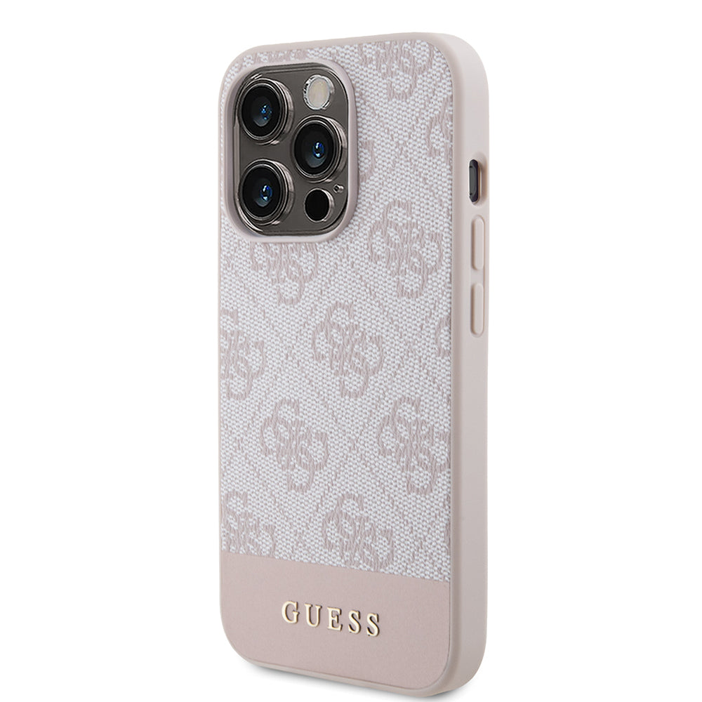 Case for Apple iPhone 15 Pro, Guess, 4G Stripe, Pink