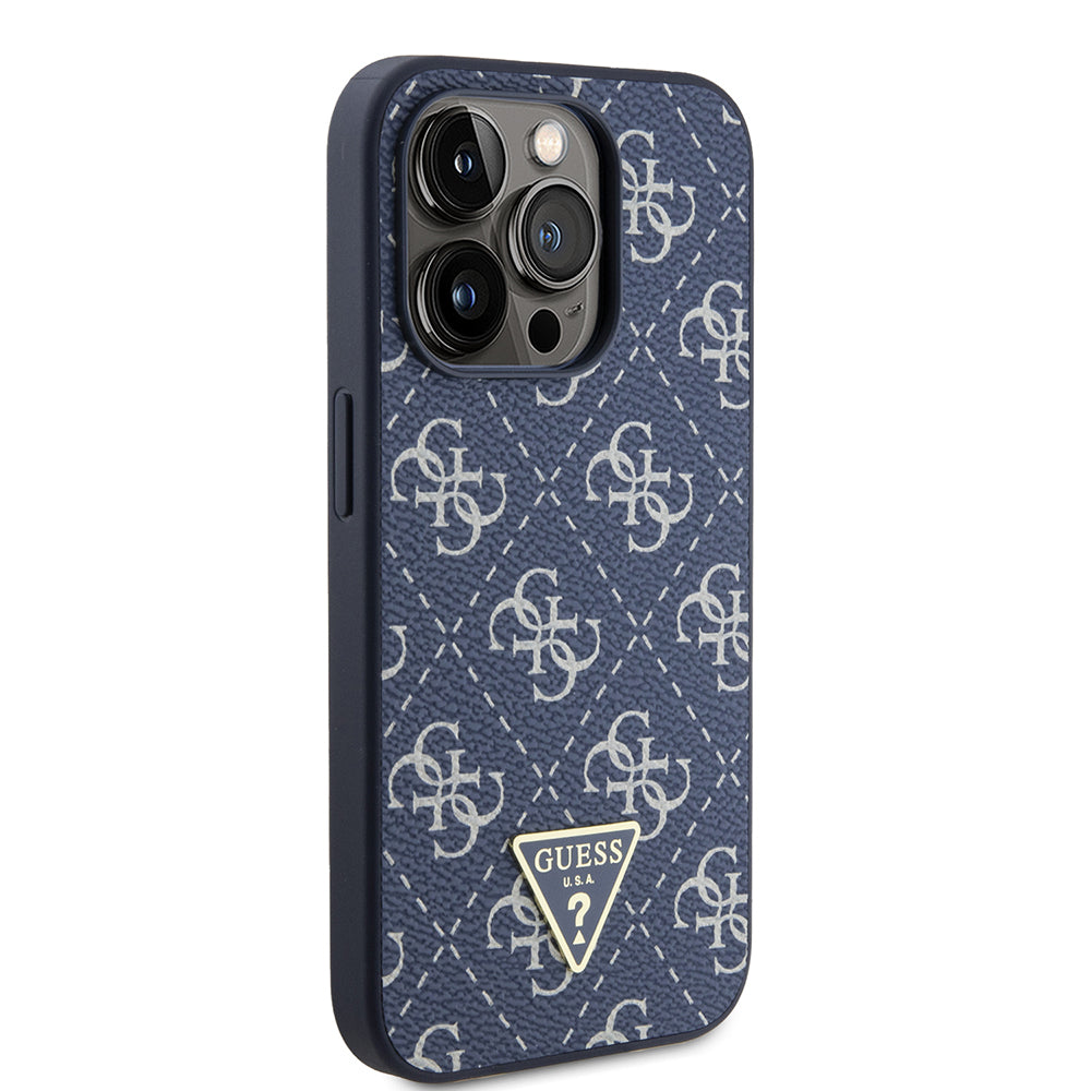 Case for Apple iPhone 15 Pro, Guess, 4G Triangle Logo, Blue
