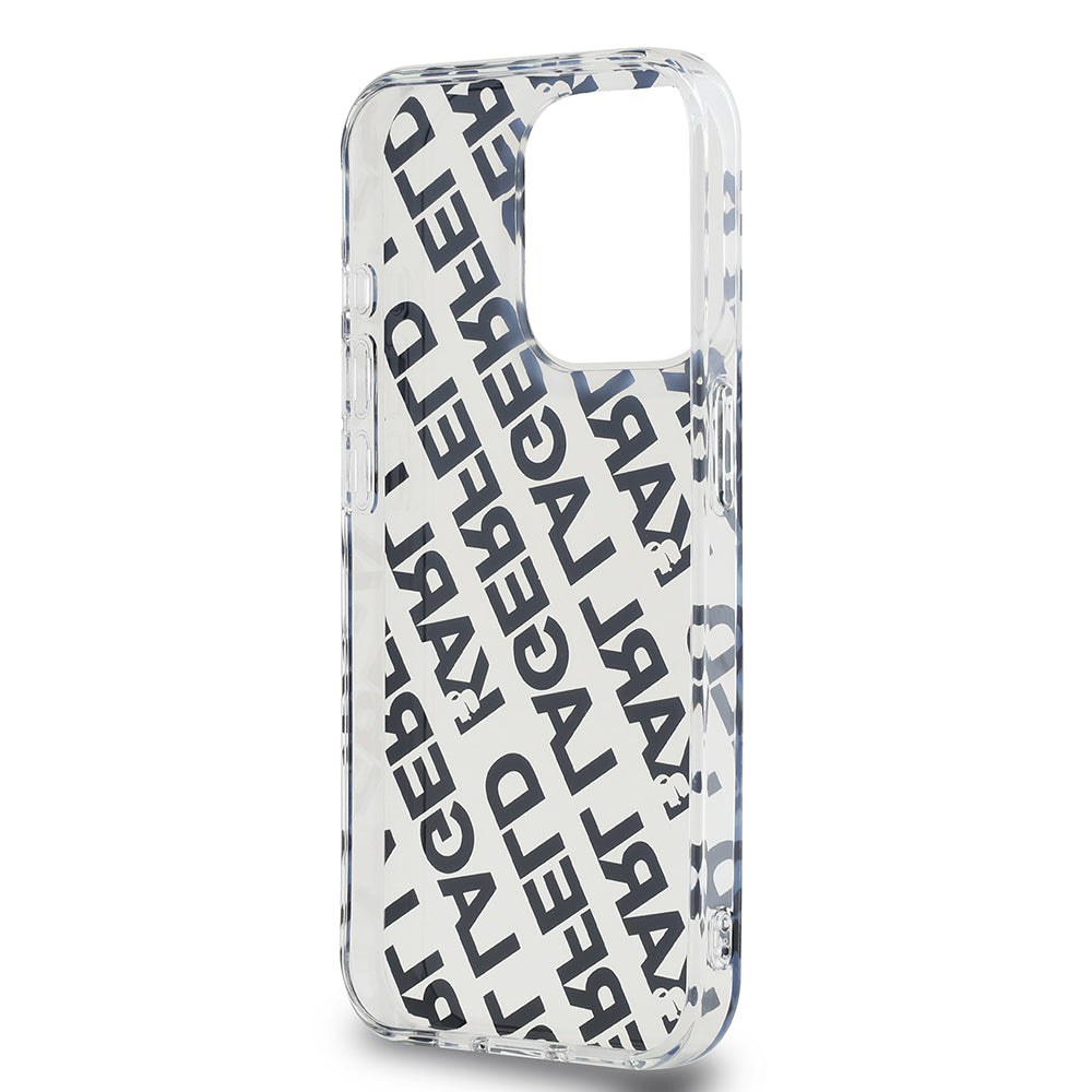 Housse pour Apple iPhone 15 Pro, Karl Lagerfeld, IML Electroplated Repeated Logo, Dorée