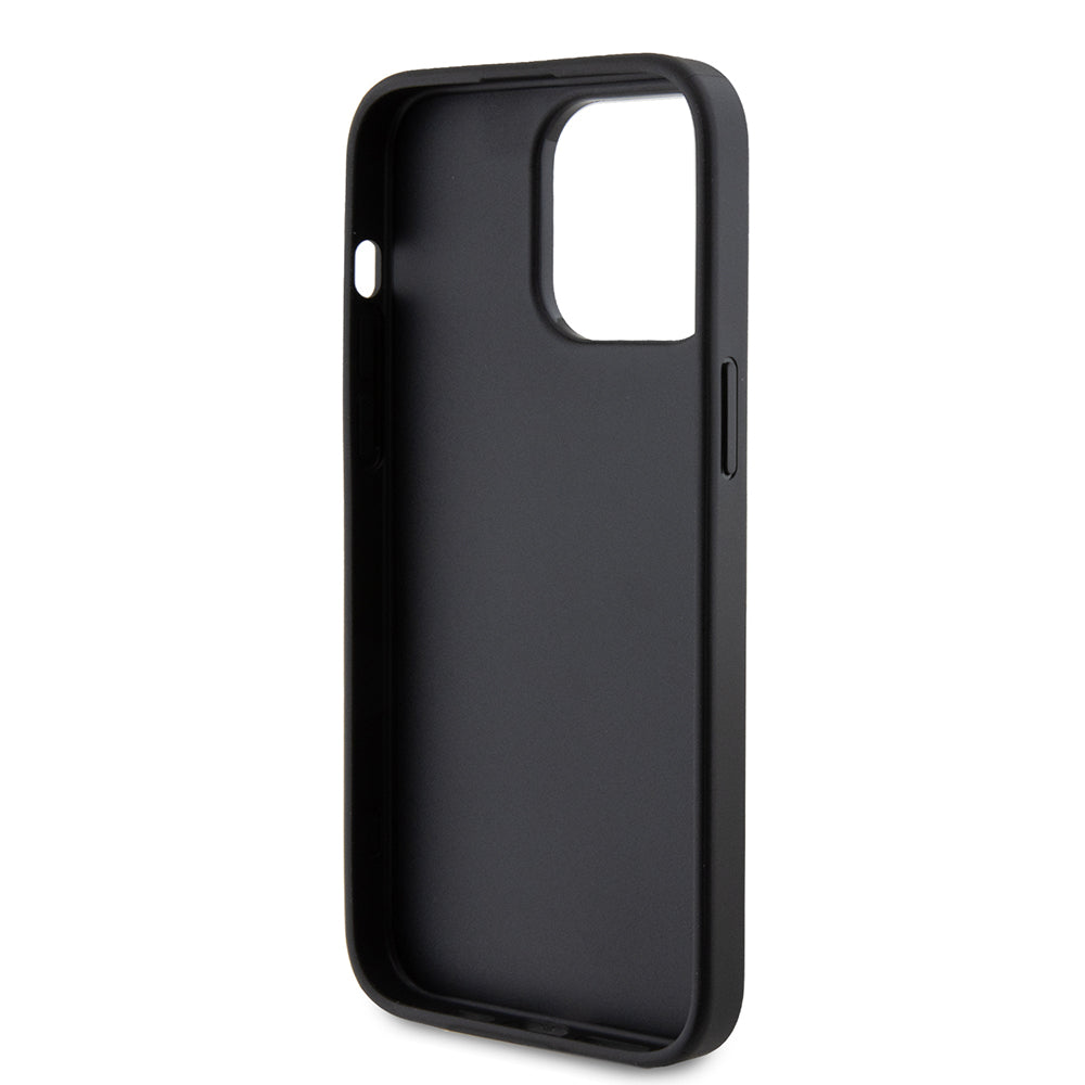 Étui pour Apple iPhone 15 Pro Max, Guess, logo métallique doré 4G, Gris