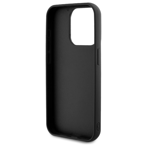 Étui pour Apple iPhone 15 Pro Max, Karl Lagerfeld, Signature en Caoutchouc 3D, Noir