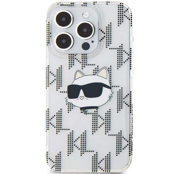 Étui pour Apple iPhone 15 Pro Max, Karl Lagerfeld, IML Electroplated Choupette Head, Transparent