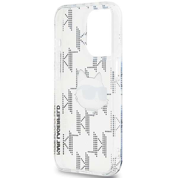 Étui pour Apple iPhone 15 Pro Max, Karl Lagerfeld, IML Electroplated Choupette Head, Transparent