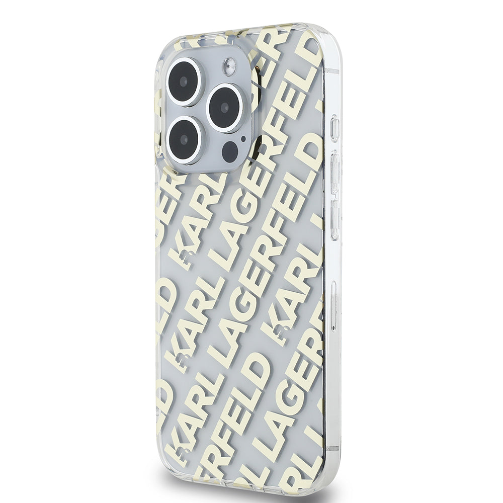 Étui pour Apple iPhone 15 Pro Max, Karl Lagerfeld, IML Luxury Gold Fullover Logo, Doré