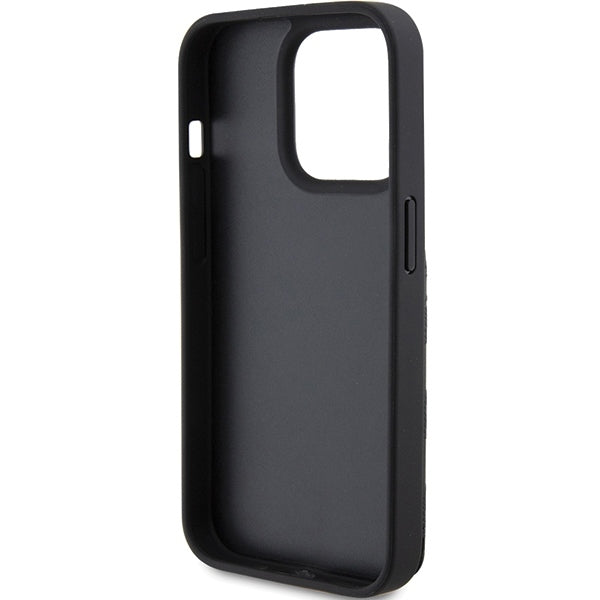 Étui pour Apple iPhone 15 Pro Max, Karl Lagerfeld, Saffiano Cardslots and Stand Monogram Choupette, Noir