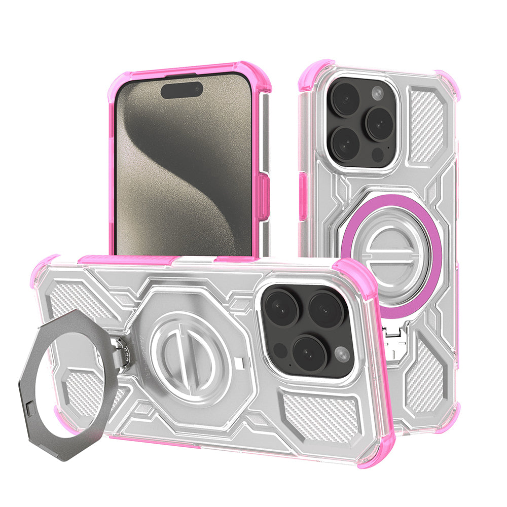 Coque pour Apple iPhone 15 Pro Max, Techsuit, Carbon Shield Pro, Rose