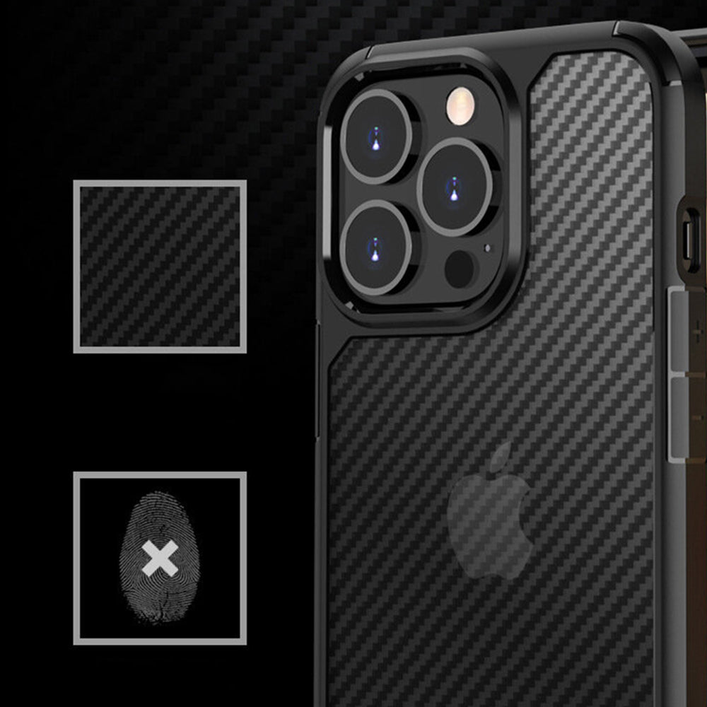 Case for Apple iPhone 15 Pro Max, Techsuit, CarbonFuse, Black
