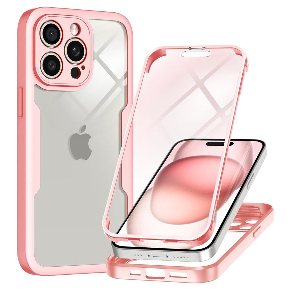 Coque pour Apple iPhone 15 Pro Max, Techsuit, ColorVerse 360, Rose