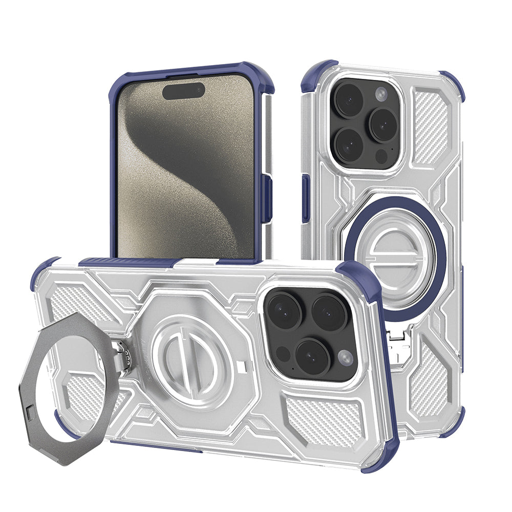 Coque pour Apple iPhone 15 Pro, Techsuit, Carbon Shield Pro, Bleue