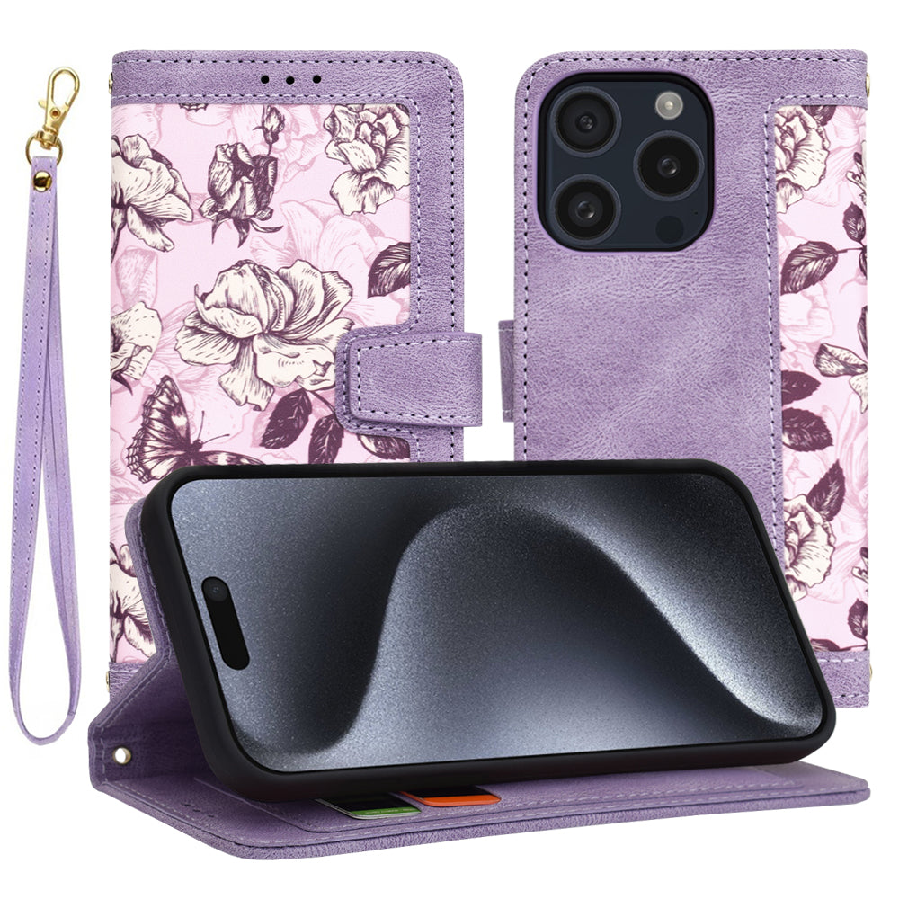 Coque pour Apple iPhone 15 Pro, Techsuit, FlipCraft, Violet