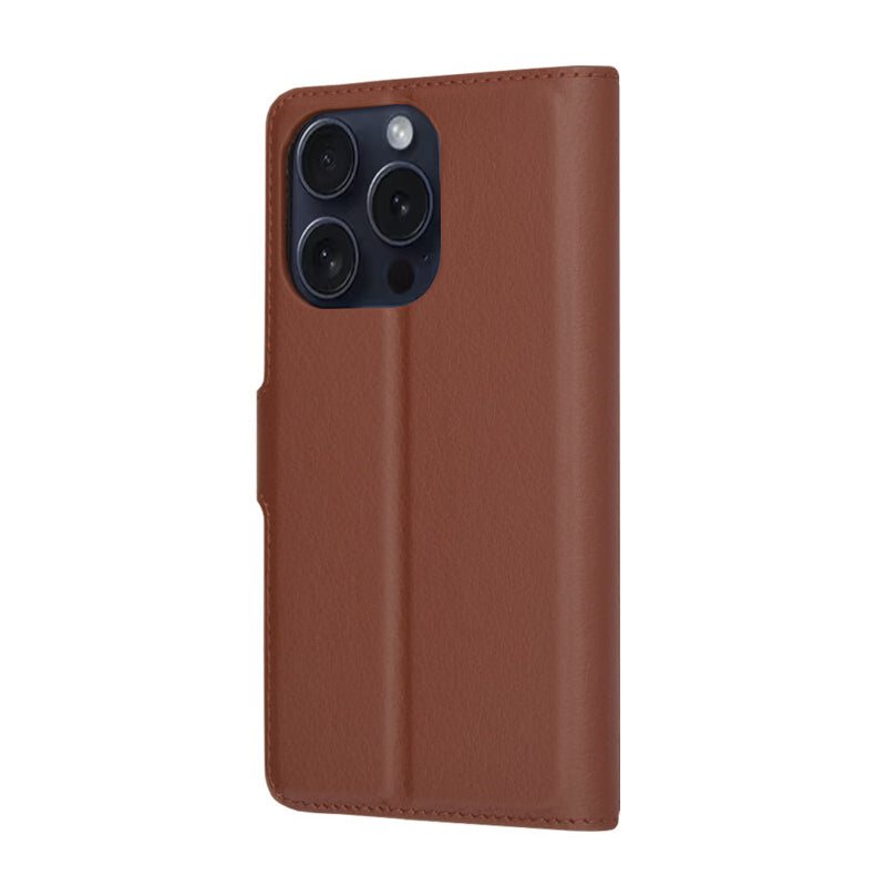 Coque pour Apple iPhone 15 Pro, Techsuit, Leather Folio, Marron