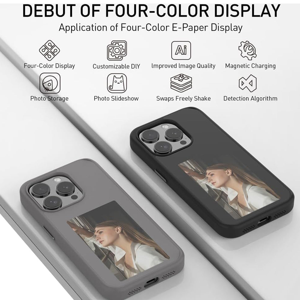 Coque pour Apple iPhone 15 Pro, Techsuit, SmartScreen NFC, Noire