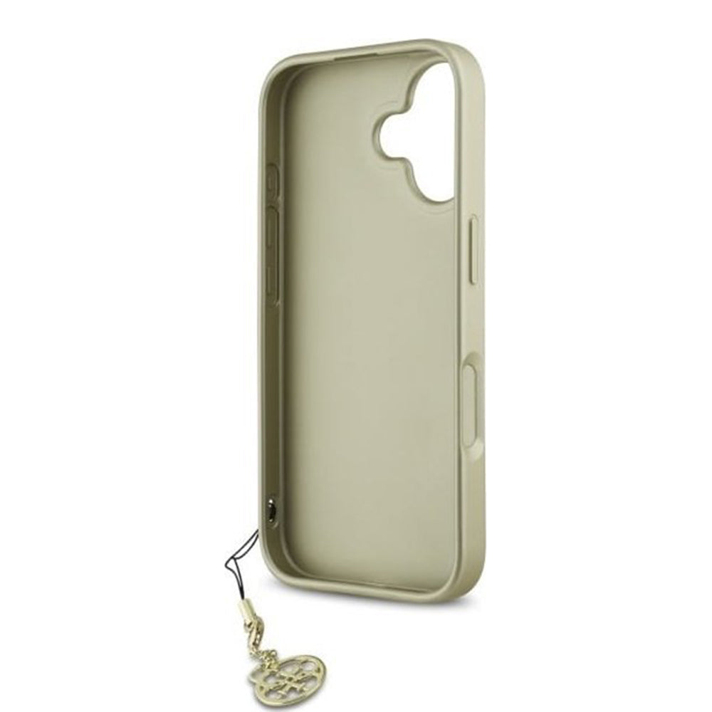 Étui pour Apple iPhone 16, Guess, 4G Charm, Noir