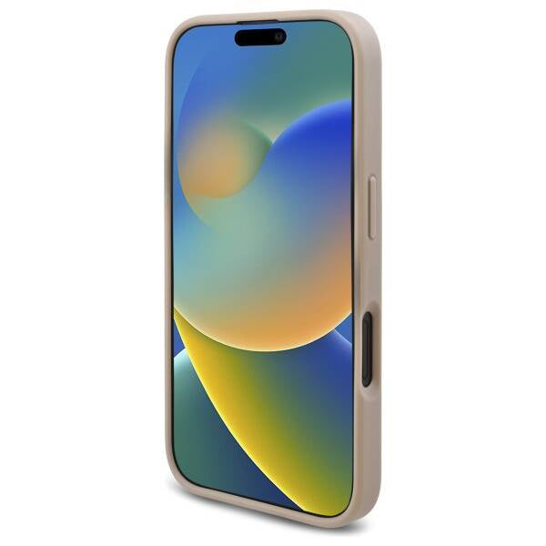 Étui pour Apple iPhone 16, Guess, logo Triangle 4G, Blanc