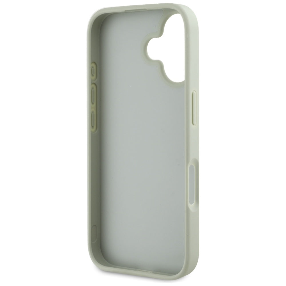 Étui pour Apple iPhone 16, Guess, Grained Big 4G Logo Small Classic Logo, Vert