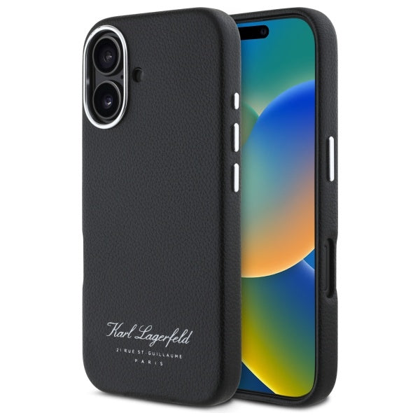 Étui pour Apple iPhone 16, Karl Lagerfeld, RSG, Noir