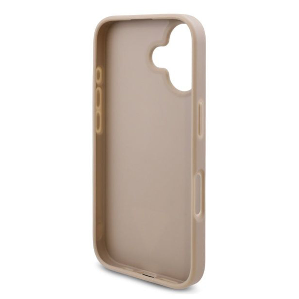Étui pour Apple iPhone 16 Plus, Guess, logo Triangle 4G, Blanc.