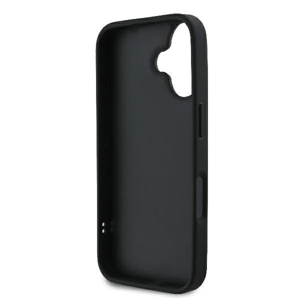 Étui pour Apple iPhone 16 Plus, Karl Lagerfeld, Diagonal Quilted Script, Noir