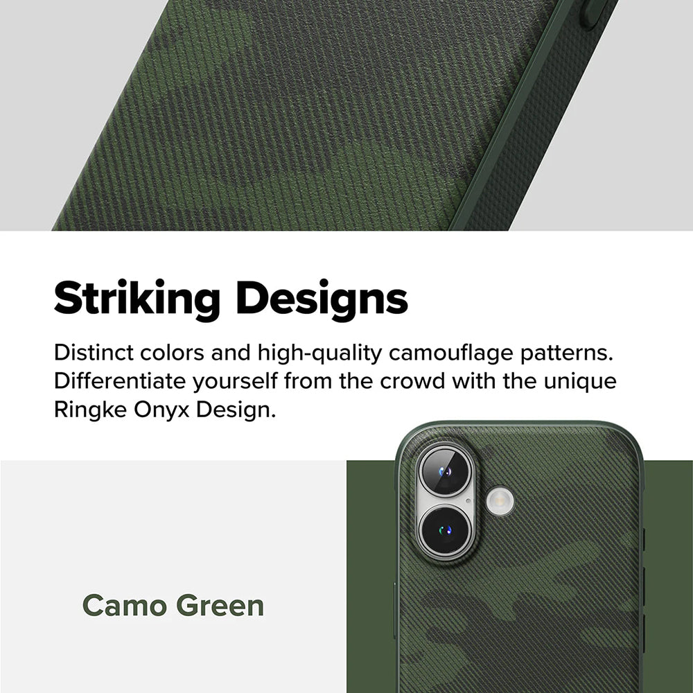 Coque pour Apple iPhone 16 Plus, Ringke, Design Onyx, Vert