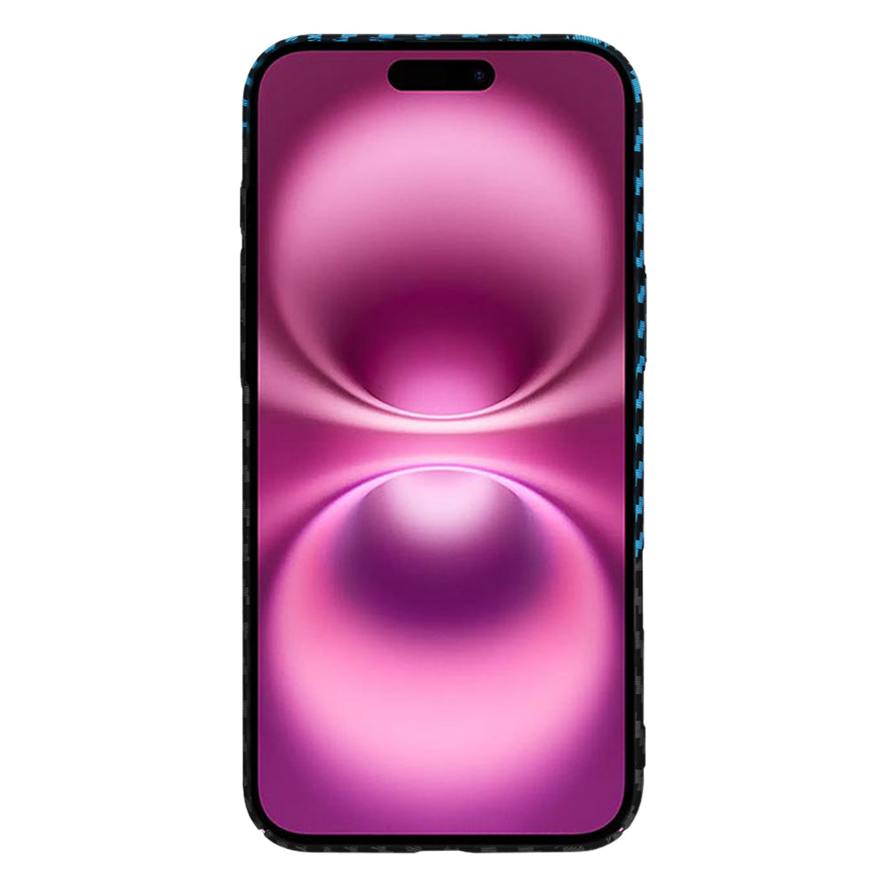 Coque pour Apple iPhone 16 Plus, Techsuit, Carbonite FiberShell, Noir Bleu