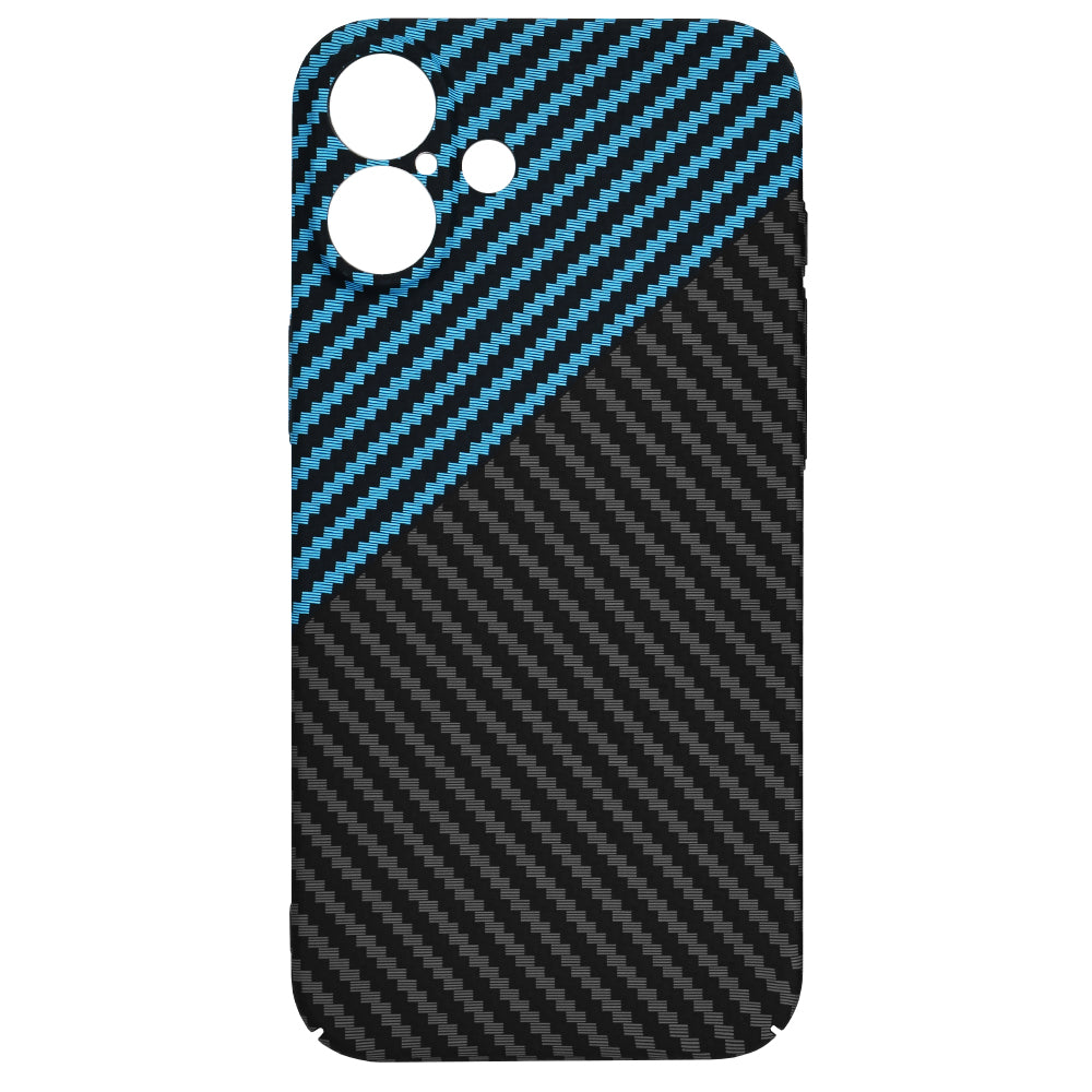 Coque pour Apple iPhone 16 Plus, Techsuit, Carbonite FiberShell, Noir Bleu