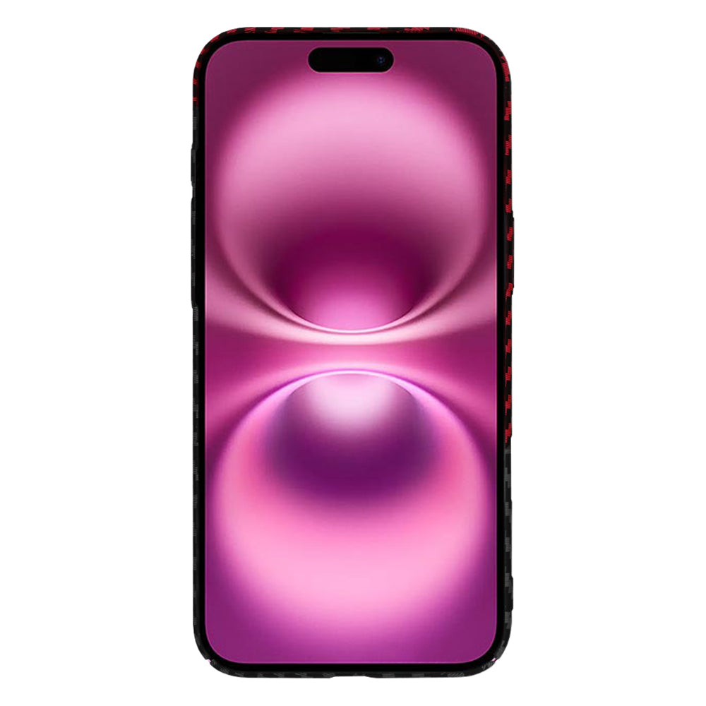 Coque pour Apple iPhone 16 Plus, Techsuit, Carbonite FiberShell, Noir Rouge