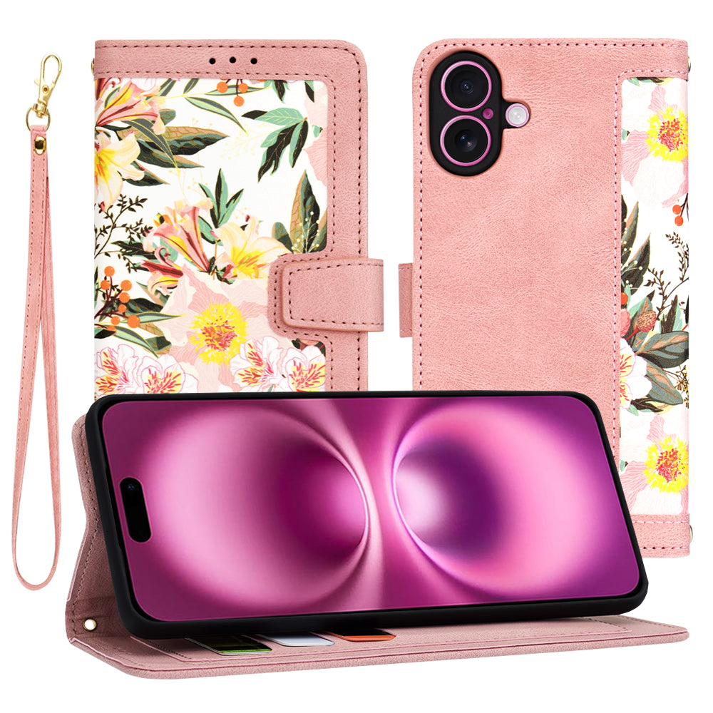 Coque pour Apple iPhone 16 Plus, Techsuit, FlipCraft, Rose