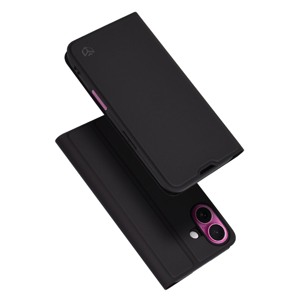 Coque pour Apple iPhone 16 Plus, Techsuit, Magskin Book, Noire