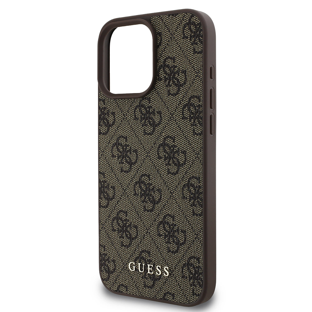 Étui pour Apple iPhone 16 Pro, Guess, 4G Classic, Marron