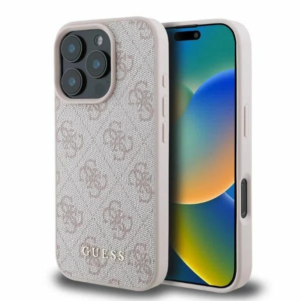 Étui pour Apple iPhone 16 Pro, Guess, 4G Classic, Rose