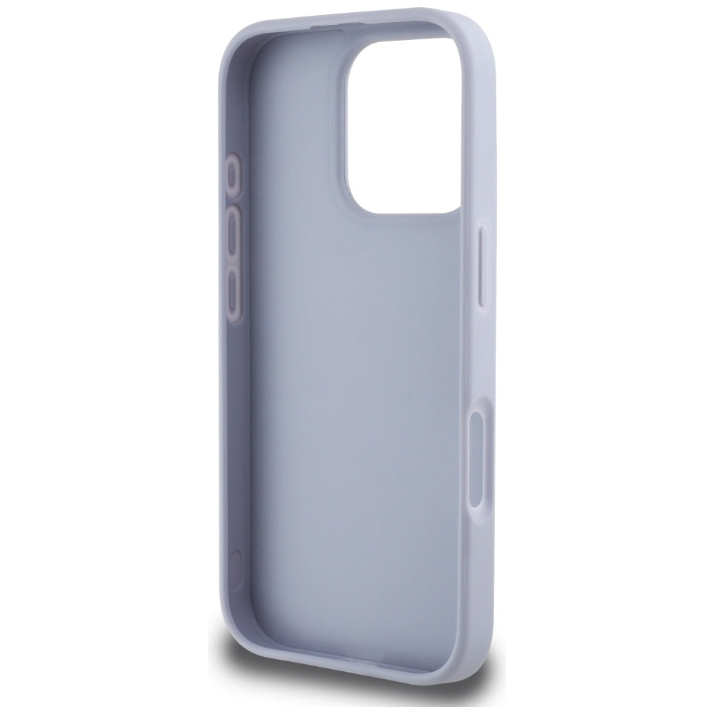 Étui pour Apple iPhone 16 Pro, Guess, Hot Stamp 4G Pattern Triangle Logo, Violet Clair
