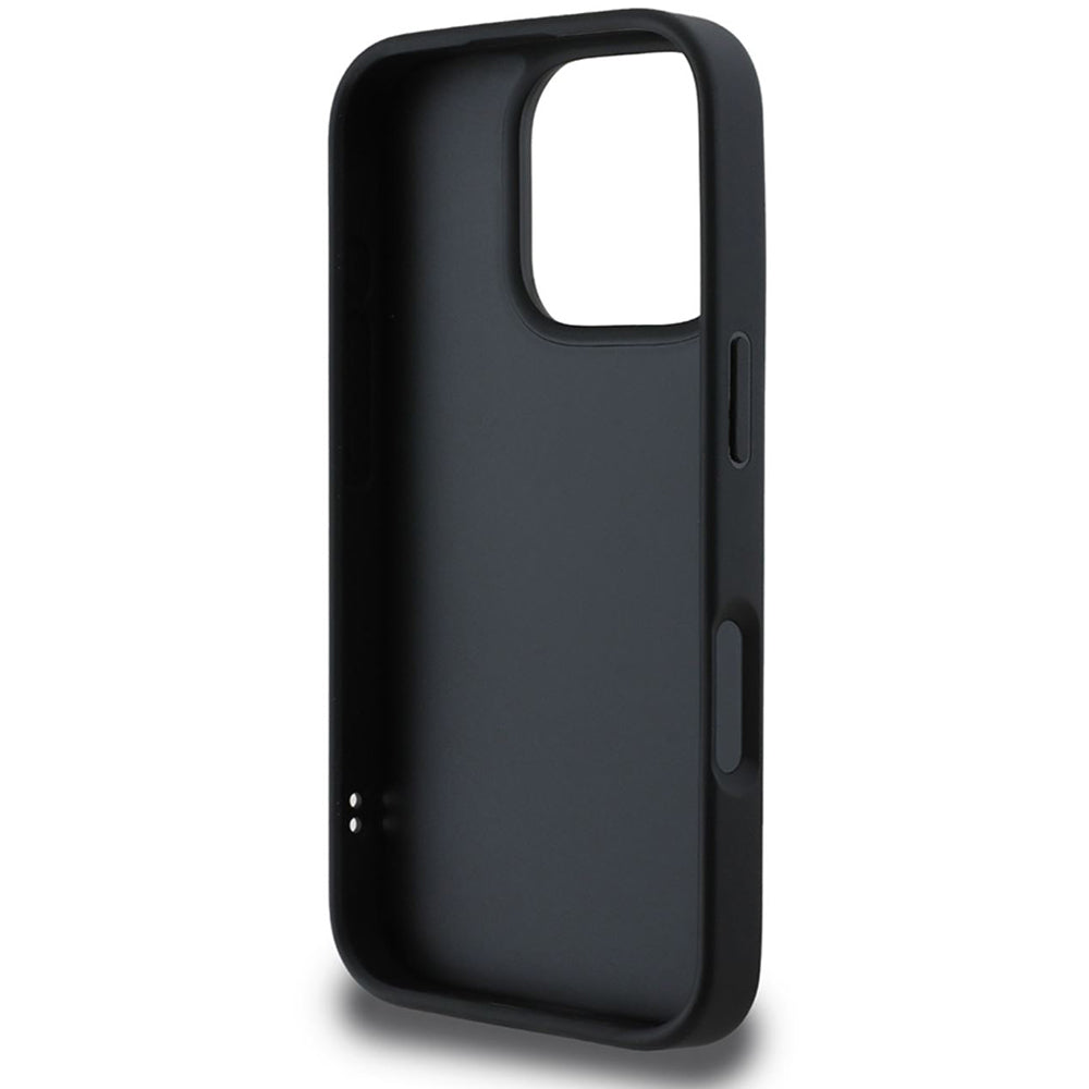 Étui pour Apple iPhone 16 Pro, Guess, Logo Métallique Matelassé, Noir