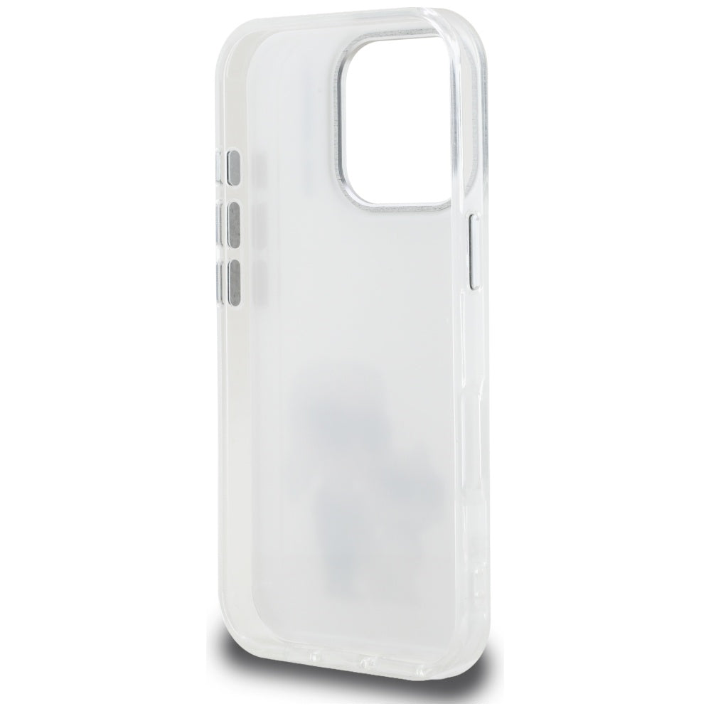 Étui pour Apple iPhone 16 Pro, Karl Lagerfeld, IML Aquarelle Logo Karl & Choupette, Blanc