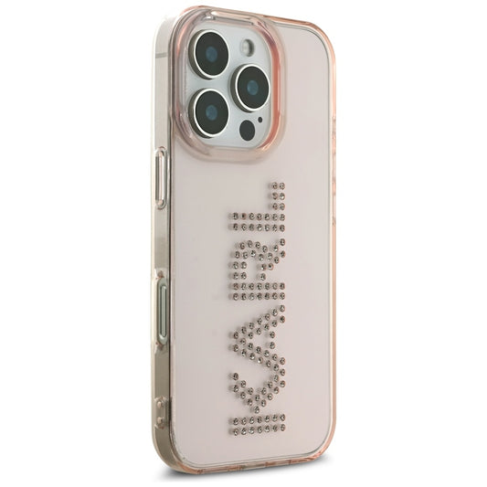 Case for Apple iPhone 16 Pro, Karl Lagerfeld, IML Rhinestones Pink Logo, Pink