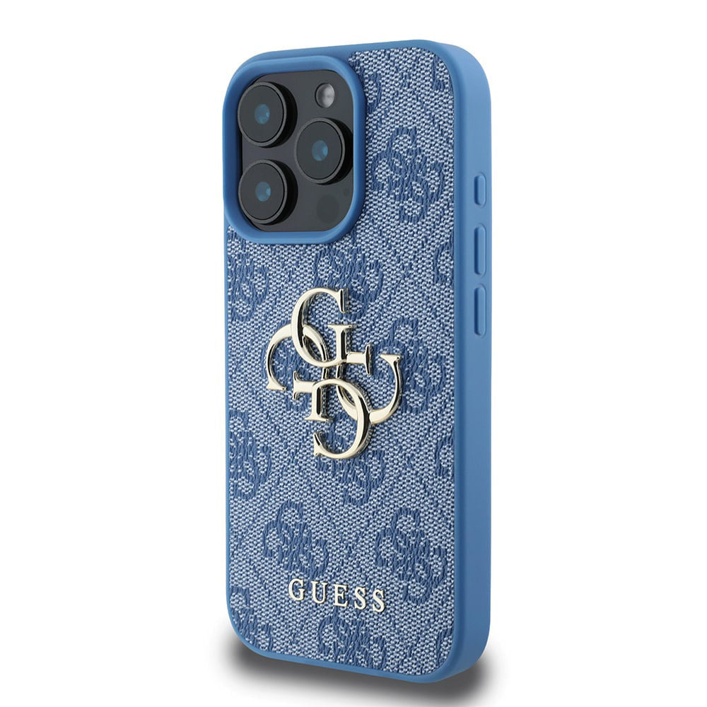 Étui pour Apple iPhone 16 Pro Max, Guess, 4G Big Logo, Bleu