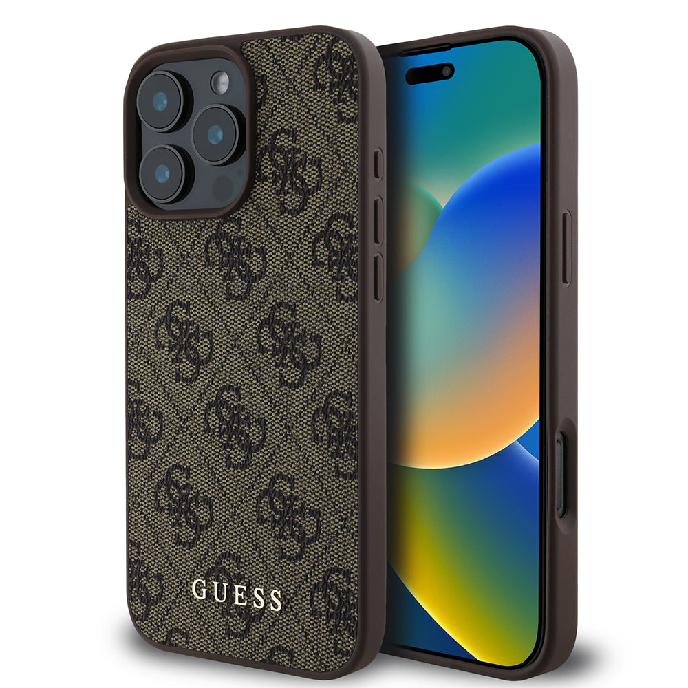 Étui pour Apple iPhone 16 Pro Max, Guess, 4G Classic, Marron