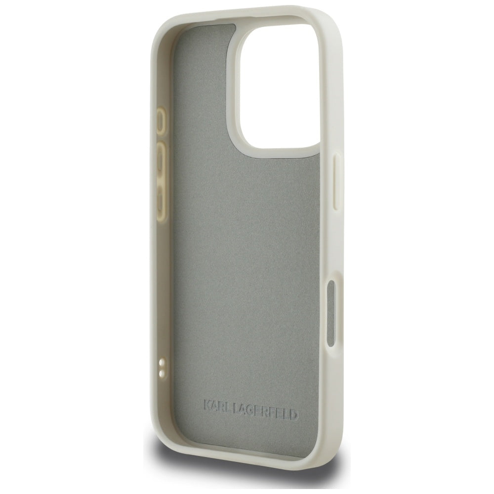 Étui pour Apple iPhone 16 Pro Max, Karl Lagerfeld, 3D Rubber Karl & Choupette, Beige