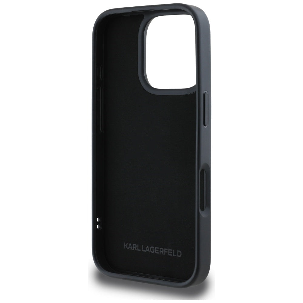 Étui pour Apple iPhone 16 Pro Max, Karl Lagerfeld, 3D Rubber Karl & Choupette, Noir