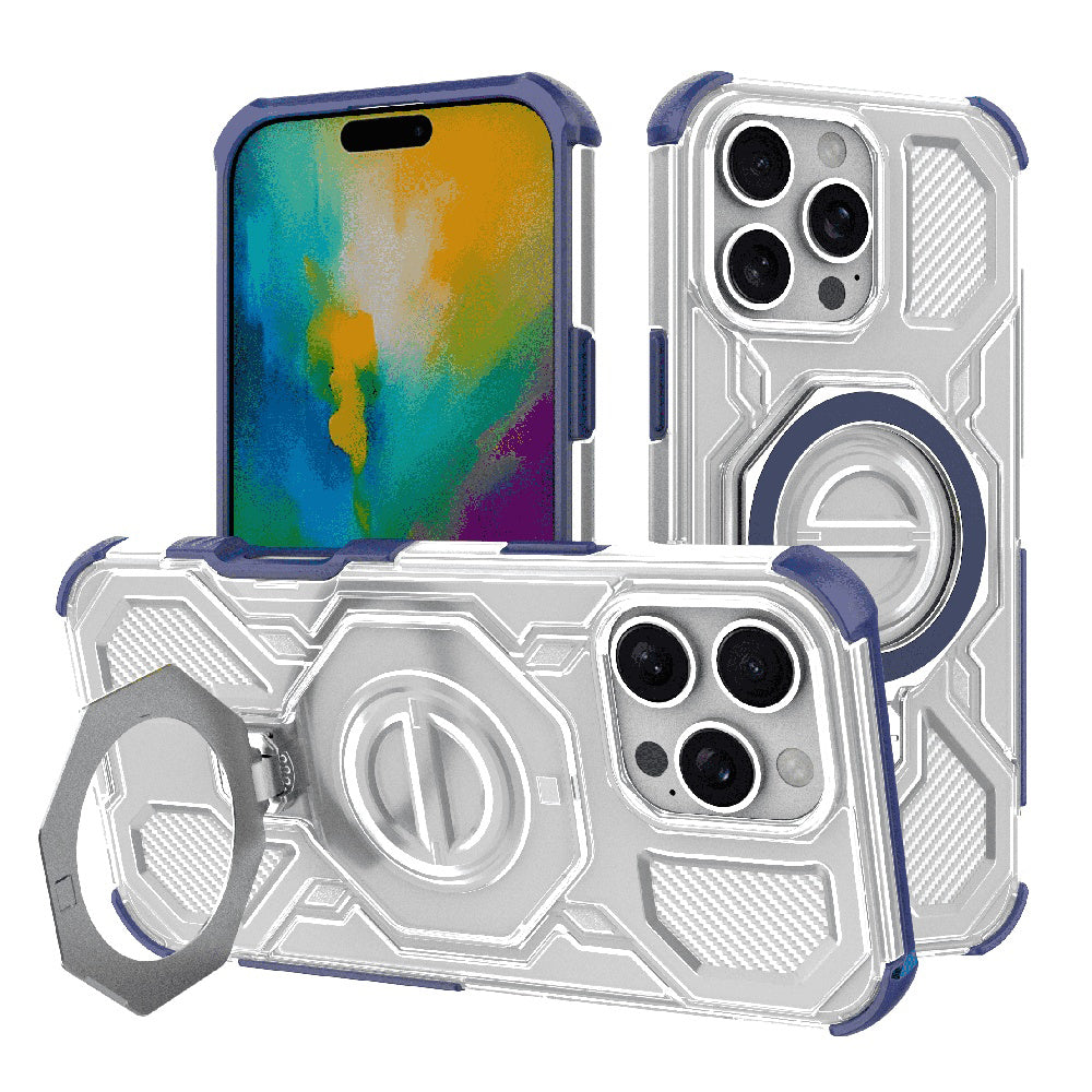 Coque pour Apple iPhone 16 Pro, Techsuit, Carbon Shield Pro, Bleue